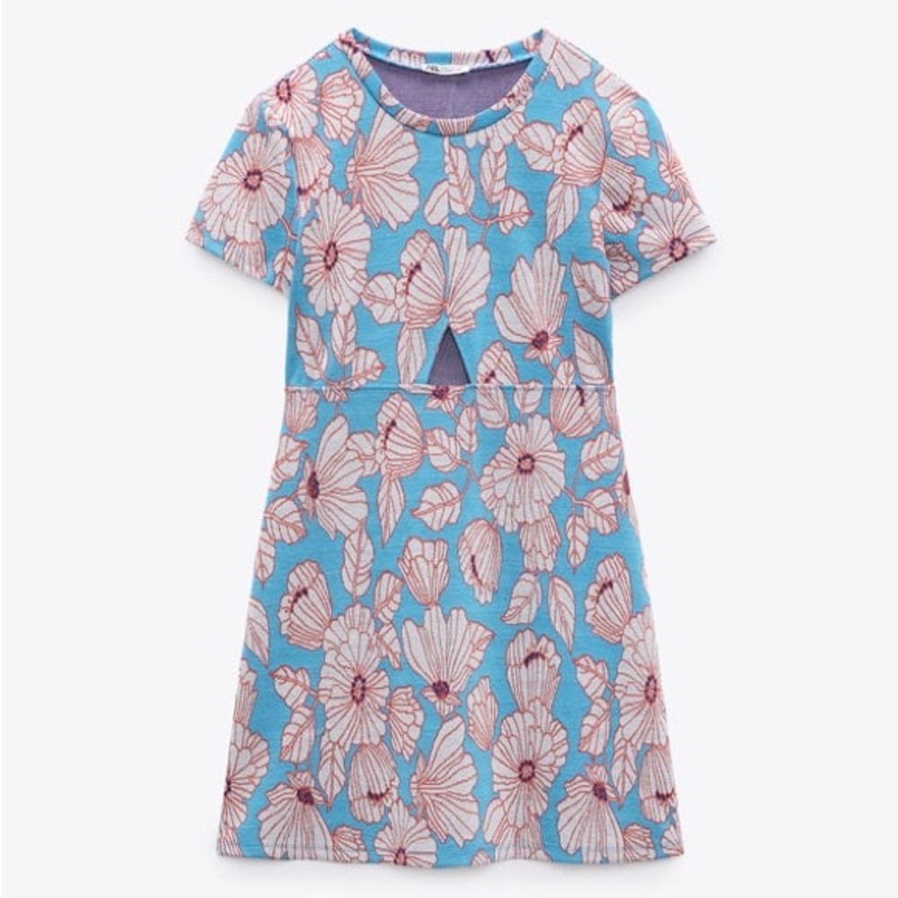 ZARA Cut Out Jacquard Dress. Size Medium.